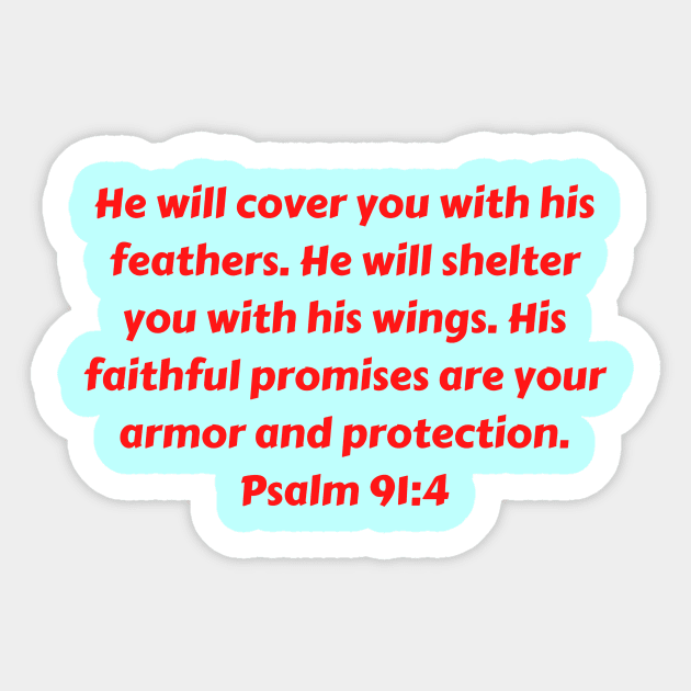 Bible Verse Psalm 91:4 Sticker by Prayingwarrior